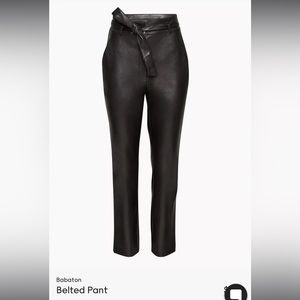 Aritzia Babaton Faux Leather Tie-Front Pants